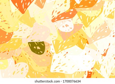 Hellorangefarbener Vektorillustration-Hintergrund mit leuchtenden Herzen. Leuchtende Illustration mit Herzen auf abstrakter Vorlage. Design zum Feiern des Valentinstag.