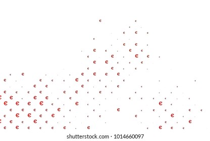 Light Orange vector background with signs of Euro. Blurred design in simple style with symbols of Euro. Template can be used as a background for ads of markets, loans.
