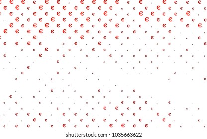 Light Orange vector background with signs of Euro. Blurred design in simple style with symbols of Euro. The pattern can be used for ad, booklets, leaflets of banks.