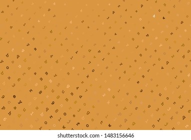 Light Orange vector background with signs of alphabet. Blurred design in simple style with signs of alphabet. Pattern for ads, poster, banner of books.