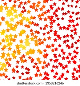 Light Orange vector background with small and big stars. Modern geometric abstract illustration with stars. Theme for cell phones.