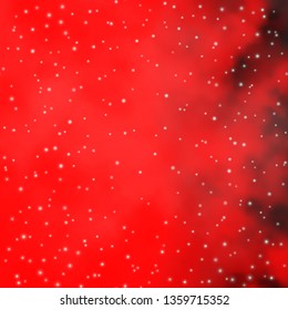 Light Orange vector background with small and big stars. Colorful illustration with abstract gradient stars. Design for your business promotion.