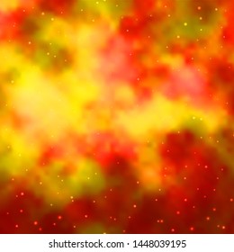 Light Orange vector background with small and big stars. Colorful illustration in abstract style with gradient stars. Pattern for new year ad, booklets.