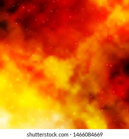 Light Orange vector background with small and big stars. Shining colorful illustration with small and big stars. Best design for your ad, poster, banner.