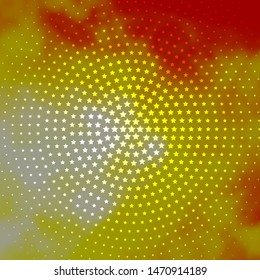 Light Orange vector background with small and big stars. Colorful illustration with abstract gradient stars. Theme for cell phones.