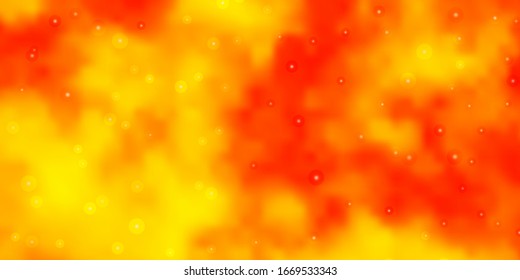 Light Orange vector background with small and big stars. Colorful illustration with abstract gradient stars. Pattern for wrapping gifts.