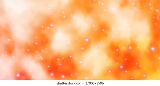 Light Orange vector background with small and big stars. Modern geometric abstract illustration with stars. Best design for your ad, poster, banner.