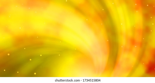 Light Orange vector background with small and big stars. Colorful illustration in abstract style with gradient stars. Pattern for websites, landing pages.