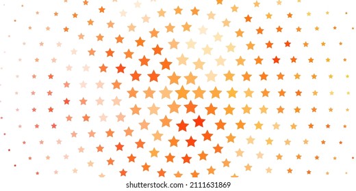 Light Orange vector background with small and big stars. Blur decorative design in simple style with stars. Best design for your ad, poster, banner.