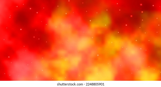 Light Orange vector background with small and big stars. Modern geometric abstract illustration with stars. Pattern for wrapping gifts.