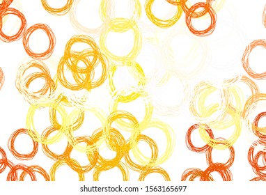 Light Orange vector background with spots. Beautiful colored illustration with blurred circles in nature style. Pattern for futuristic ad, booklets.