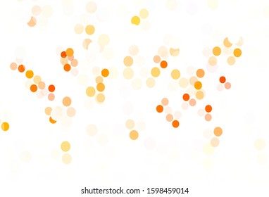Light Orange vector background with spots. Illustration with set of shining colorful abstract circles. Pattern for ads, leaflets.