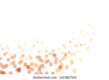 Light Orange vector background with spots. Blurred decorative design in abstract style with bubbles. Pattern for futuristic ad, booklets.