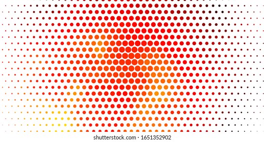 Light Orange vector background with spots. Glitter abstract illustration with colorful drops. New template for a brand book.