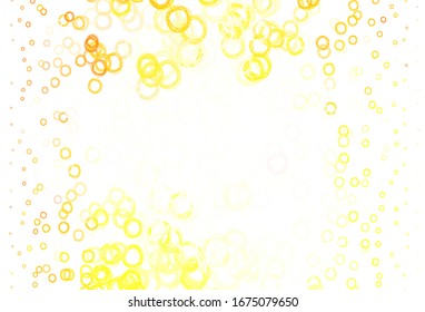 Light Orange vector background with spots. Glitter abstract illustration with blurred drops of rain. Design for your business advert.