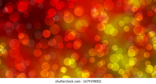 Light Orange vector background with spots. Modern abstract illustration with colorful circle shapes. Pattern for wallpapers, curtains.