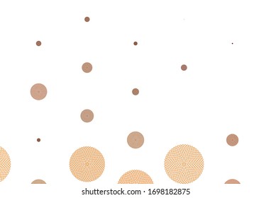 Hellorangefarbener Hintergrund der Vektorillustration mit Flecken. Moderne abstrakte Illustration mit bunten Wassertropfen. Muster für Werbung, Prospekte.