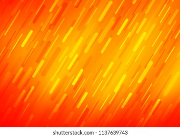 Light Orange vector background with straight lines. Glitter abstract illustration with colored sticks. The pattern can be used for websites.