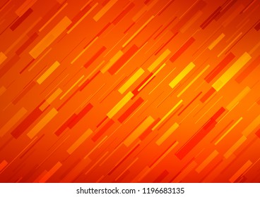 Light Orange vector background with straight lines. Glitter abstract illustration with colored sticks. The pattern can be used for websites.