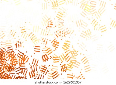 Light Orange vector background with straight lines, dots. Modern geometrical abstract illustration with Lines. Smart design for your business advert.