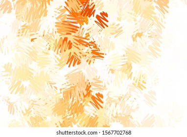 Light Orange vector background with stright stripes. Glitter abstract illustration with colorful sticks. Template for your beautiful backgrounds.