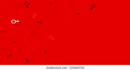 Light Orange vector background with woman symbols. Colorful illustration with gradient feminism shapes. Sample for your web designers.