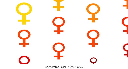 Light Orange vector background with woman symbols. Simple design in abstract style with women’s rights activism. New design for your web apps.