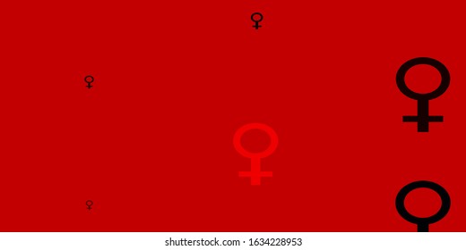 Light Orange vector background with woman symbols. Simple design in abstract style with women’s rights activism. New side for your design.