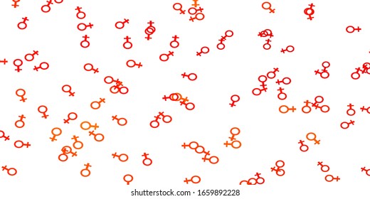 Light Orange vector background with woman symbols. Simple design in abstract style with women’s rights activism. Base for your app design.