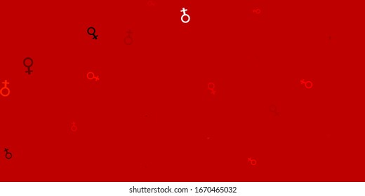 Light Orange vector background with woman symbols. Simple design in abstract style with women’s rights activism. Background for International Women’s Day.