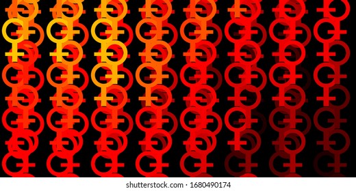 Light Orange vector background with woman symbols. Abstract illustration with a depiction of women's power. Design for International Women’s Day.