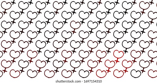 Hellorangefarbener Vektorillustration-Hintergrund mit Frauensymbole. Abstrakte Illustration mit einer Darstellung der Macht der Frauen. Elegantes Design für Bildschirmhintergründe.