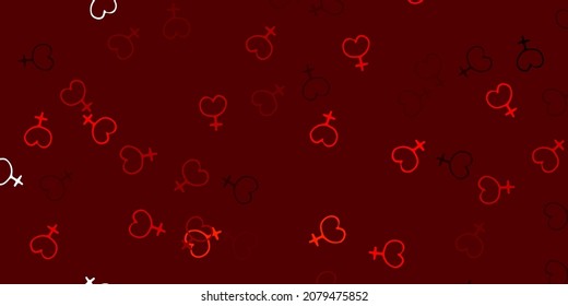 Light Orange vector background with woman symbols. Colorful feminism symbols with a gradient in modern style. Simple design for your web site.