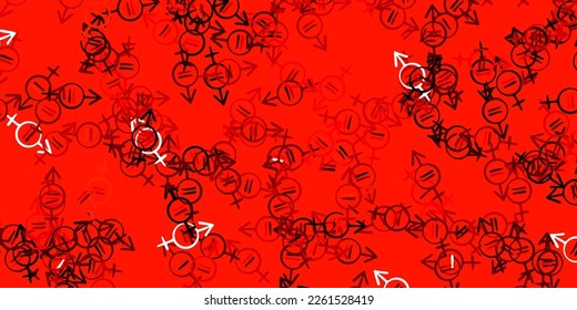 Light Orange vector background with woman symbols. Abstract illustration with a depiction of women's power. Simple design for your web site.