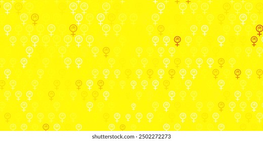 Light Orange vector background with woman symbols. Colorful feminism symbols with a gradient in modern style. Elegant design for wallpapers.