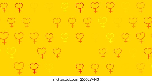 Light Orange vector background with woman symbols. Abstract illustration with a depiction of women power. Best design to show the power of women.