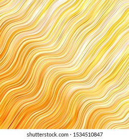 Light Orange vector background with wry lines. Colorful illustration, which consists of curves. Template for cellphones.