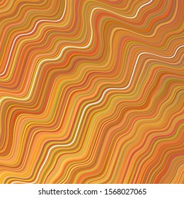 Light Orange vector background with wry lines. A shining illustration, which consists of curved lines. Brand new design for your ads, poster, banner.
