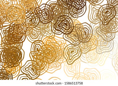 Light Orange vector background with wry lines. Modern gradient abstract illustration with bandy lines. Colorful wave pattern for your design.