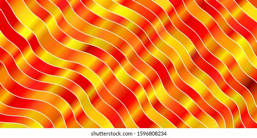 Light Orange vector background with wry lines. Illustration in abstract style with gradient curved.  Pattern for websites, landing pages.