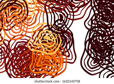 Light Orange vector background with wry lines. Colorful illustration in simple style with gradient. Template for cell phone screens.