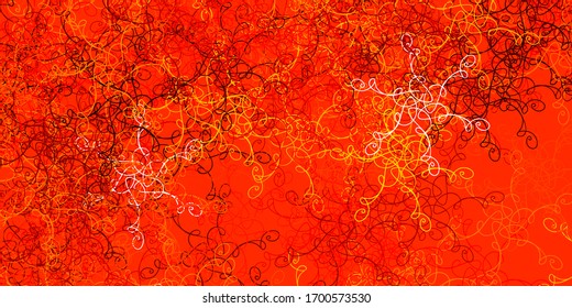 Light Orange vector background with wry lines. Bright illustration with gradient circular arcs. Best design for your posters, banners.