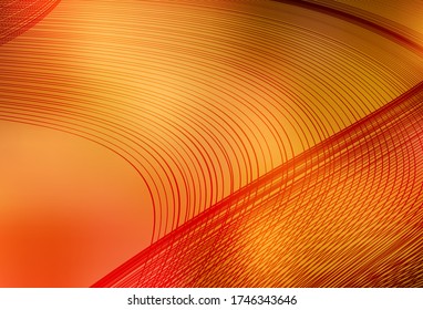 Light Orange vector background with wry lines. Brand new colorful illustration in curved style. Texture for booklets, leaflets.