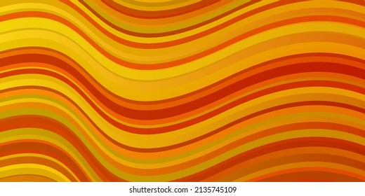 Light Orange vector background with wry lines. Colorful geometric sample with gradient curves.  Pattern for websites, landing pages.
