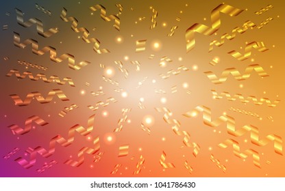 Light Orange vector background with xmas confetti. Confetti on blurred abstract background with colorful gradient. Beautiful design for your business advert of anniversary.
