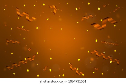 Light Orange vector background with xmas confetti. Confetti on blurred abstract background with colorful gradient. New design for ad, poster, banner of your Party.