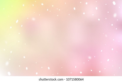 Light Orange vector background with xmas snowflakes. Blurred decorative design in xmas style with snow. The pattern can be used for new year ad, booklets.