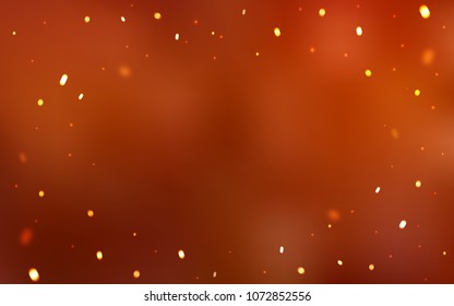 Light Orange vector background with xmas snowflakes. Blurred decorative design in xmas style with snow. The pattern can be used for new year ad, booklets.