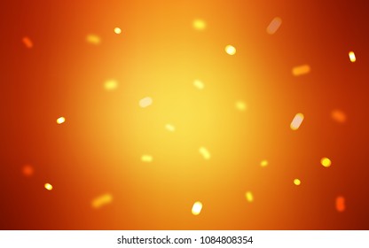 Light Orange vector background with xmas snowflakes. Shining colored illustration with snow in christmas style. The template can be used as a new year background.