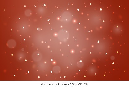Light Orange vector background with xmas snowflakes. Glitter abstract illustration with crystals of ice. The pattern can be used for new year leaflets.